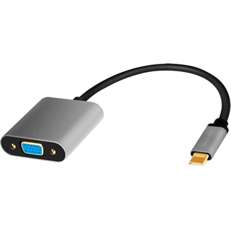 LogiLink USB-C 3.2 Gen1 -> VGA M/F adapter 0.15m fekete-szürke DP Alt Mode