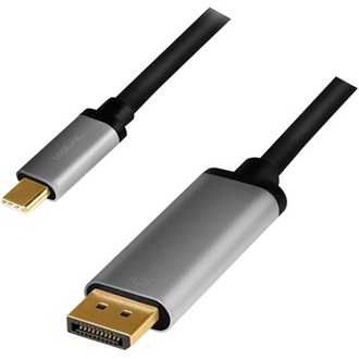 LogiLink USB-C 3.2 Gen1 -> Displayport 2.0 M/M video kábel 1.8m fekete-szürke DP Alt Mode