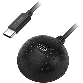 Logilink USB 3.2 Gen1 Type-C kábel, USB-C/M-USB-C/F, dokkológolyó, fekete, 1,5 m