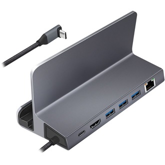 Logilink USB 3.2 Gen1 dokkoló és tartó, 6 port, USB-C PD, alumínium, ezüst