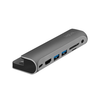 Logilink USB 3.2 Gen1 dokkolóállomás, 7-portos, PD, iPadhez, alumínium