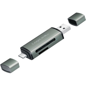 LogiLink USB3.2 Gen1 A / USB-C SD, microSD kártyaolvasó aluminium