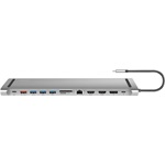 Logilink USB 3.2 Gen2 dokkoló állomás, USB-C, 12 port, PD, ezüst