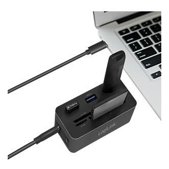 Logilink USB 3.2 Gen 1, Docking Station, USB-C, 10-Port, w/PD, mini, black
