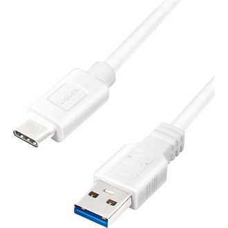 LogiLink USB-C 3.2 Gen1 -> USB-A 3.2 Gen 1 M/M adatkábel 1m fehér
