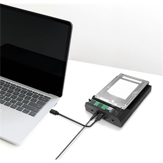Logilink USB 3.2 Gen 2 Quickport, 2-rekeszes, SATA HDD/SSD és M.2 NVMe SSD számára