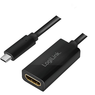 LogiLink USB-C 3.2 Gen2 -> HDMI 1.4 M/F adapter 0.15m fekete DP Alt Mode