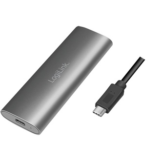 Logilink USB 3.2 Gen 2x1 ház M.2 NVMe (PCIe) és SATA (NGFF) SSD-khez, ezüst