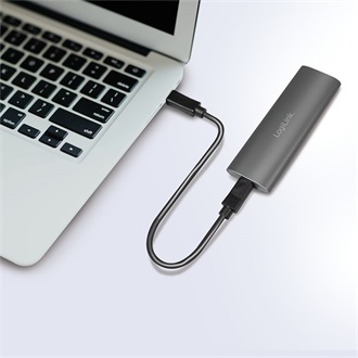 Logilink USB 3.2 Gen 2x1 ház M.2 NVMe (PCIe) és SATA (NGFF) SSD-khez, ezüst