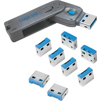 LogiLink adatvédelmi USB-A 2.0 port blokkoló 8 dugó, 1 kulcs 