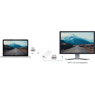 LogiLink USB-C 3.1 Gen1 -> Mini DisplayPort 1.2 M/F adapter 0.15m fehér
