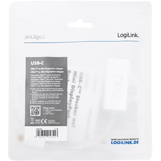 LogiLink USB-C 3.1 Gen1 -> Mini DisplayPort 1.2 M/F adapter 0.15m fehér