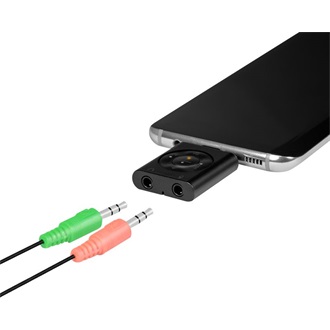 Logilink USB-C Audio Adapter, USB-C/M to 2x3.5mm/F, virtual 7.1, black