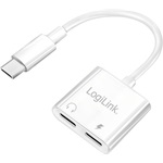 Logilink USB-C adapter PD töltőporttal, 2x USB-C, max. 60 W, fehér