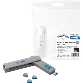 Logilink USB-C port blokkoló (1x kulcs és 4x zár)