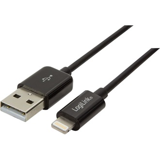 LogiLink USB-A 2.0 -> Lightning M/M adatkábel 0.18m fekete