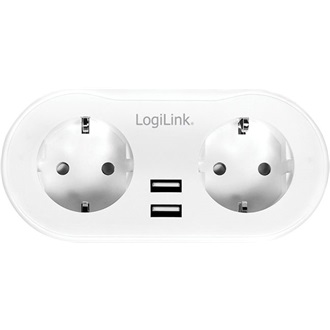 Logilink Wi-Fi intelligens csatlakozóaljzat, 2 utas (CEE 7/3), 2x USB, Tuya kompatibilis