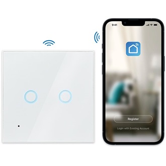 Logilink Wi-Fi intelligens kettős fali kapcsoló, Tuya kompatibilis