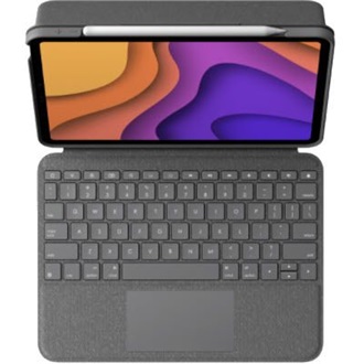 Logitech Apple iPad Air (4.gen) Folio Touch tablet billentyűzet-tok szürke UK (Oxford Gray)
