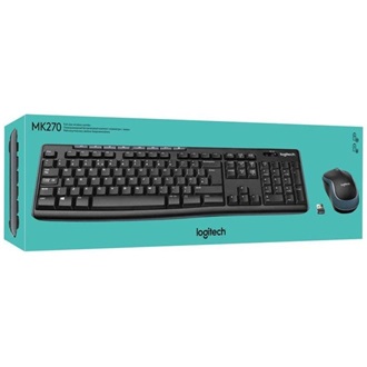 Logitech Desktop MK270 vezeték nélküli angol billentyűzet + egér fekete