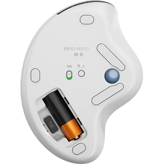 Logitech ERGO M575S optikai Bluetooth / vezeték nélküli vertikális egér fehér-kék (Off-White)