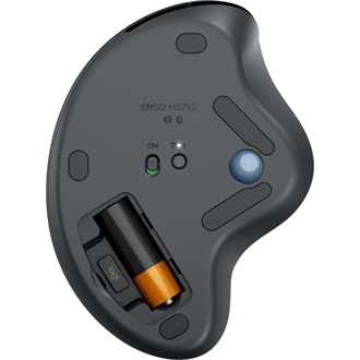 Logitech ERGO M575S optikai Bluetooth / vezeték nélküli vertikális egér szürke-kék (Graphite)