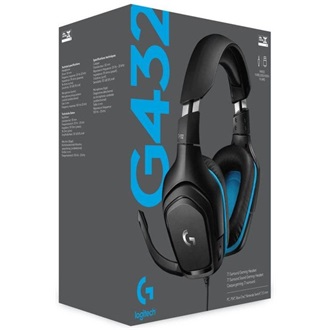 Logitech G432 gaming headset fekete-kék