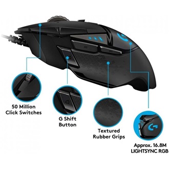 Logitech G502 optikai USB gaming egér fekete