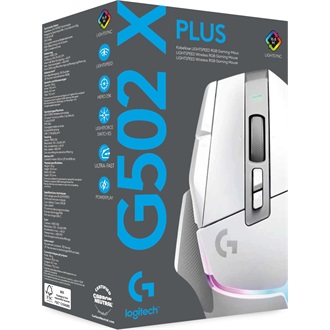 Logitech G502 X Plus optikai vezeték nélküli gaming egér fehér