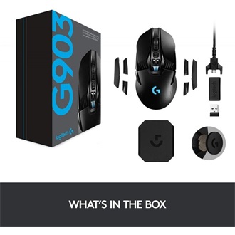 Logitech G903 LIGHTSPEED vezeték nélküli optikai HERO gaming egér fekete