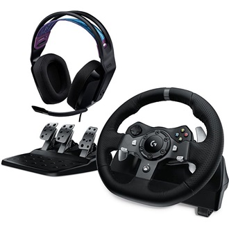 Logitech G920 + G335 USB-A kormány játékvezérlő + headset fekete