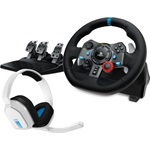 Logitech G92 Driving Force Racing Wheel USB-A kormány játékvezérlő + headset fekete-fehér (ASTRO A10)