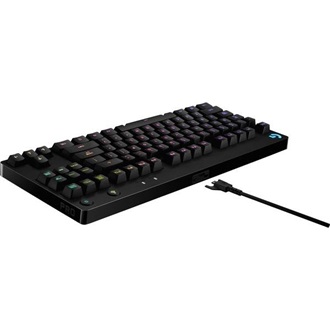 Logitech G PRO TKL USB angol gaming GX Blue Clicky  mechanikus billentyűzet fekete