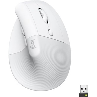 Logitech Lift Vertical Ergonomical optikai Bluetooth / vezeték nélküli vertikális egér fehér