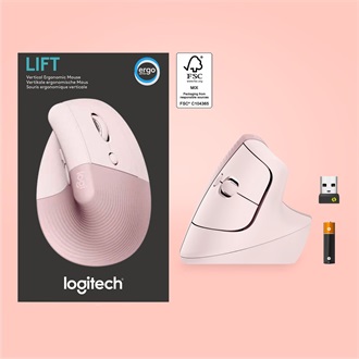 Logitech Lift Vertical Ergonomical optikai Bluetooth / vezeték nélküli vertikális egér piros