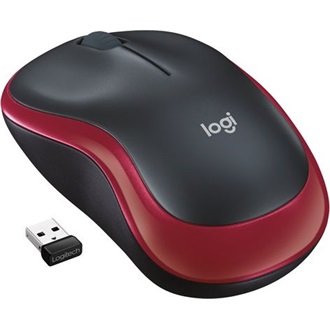 Logitech M185 nano optikai vezeték nélküli notebook egér fekete-piros