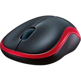 Logitech M185 optikai vezeték nélküli egér fekete-piros