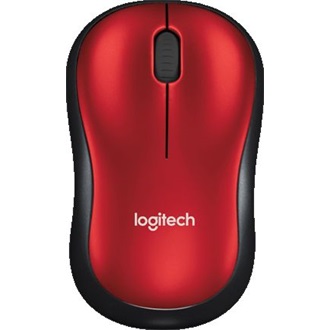 Logitech M185 optikai vezeték nélküli notebook egér piros-fekete