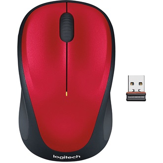 Logitech M235 optikai vezeték nélküli egér piros