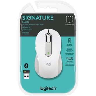 Logitech M650 Signature M optikai Bluetooth / vezeték nélküli egér (Off-White) fehér