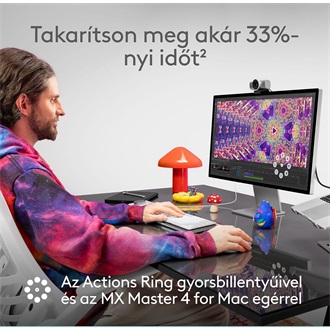 Logitech MX Master 4 for Mac optikai Bluetooth egér fekete (Space Black)