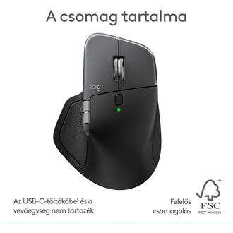 Logitech MX Master 4 for Mac optikai Bluetooth egér fekete (Space Black)
