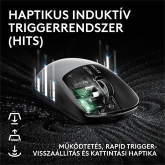 Logitech PRO X2 SUPERSTRIKE LIGHTSPEED optikai vezeték nélküli gaming egér fehér-fekete (Lunar Eclipse)