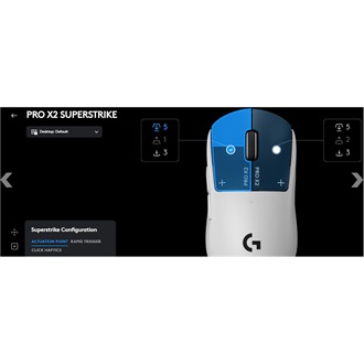 Logitech PRO X2 SUPERSTRIKE LIGHTSPEED optikai vezeték nélküli gaming egér fehér-fekete (Lunar Eclipse)