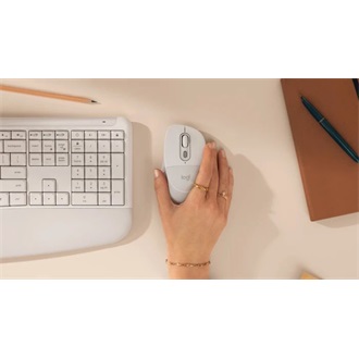 Logitech Signature Comfort Plus M850L optikai vezeték nélküli egér fehér (Off-white)