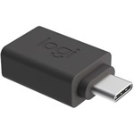 Logitech USB-C -> USB-A 2.0 M/F adapter fekete