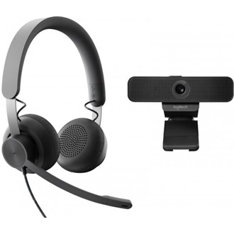 Logitech Wired Personal Video Collaboration Kit C925e  webkamera + headset UC ZONE fekete