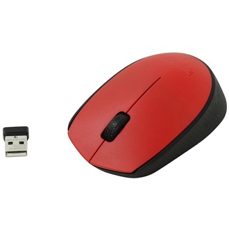 Logitech M171 optikai vezeték nélküli egér piros