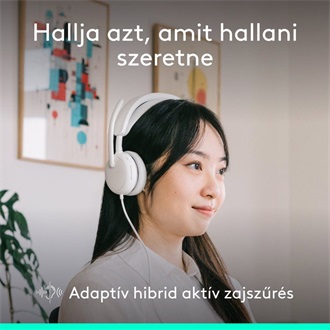 Logitech Zone Wired 2 fülhallgató headset fehér