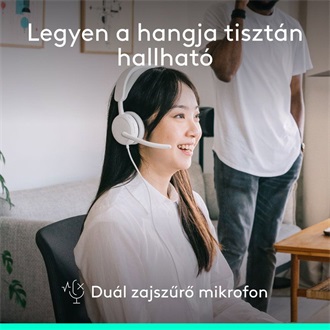 Logitech Zone Wired 2 fülhallgató headset fehér